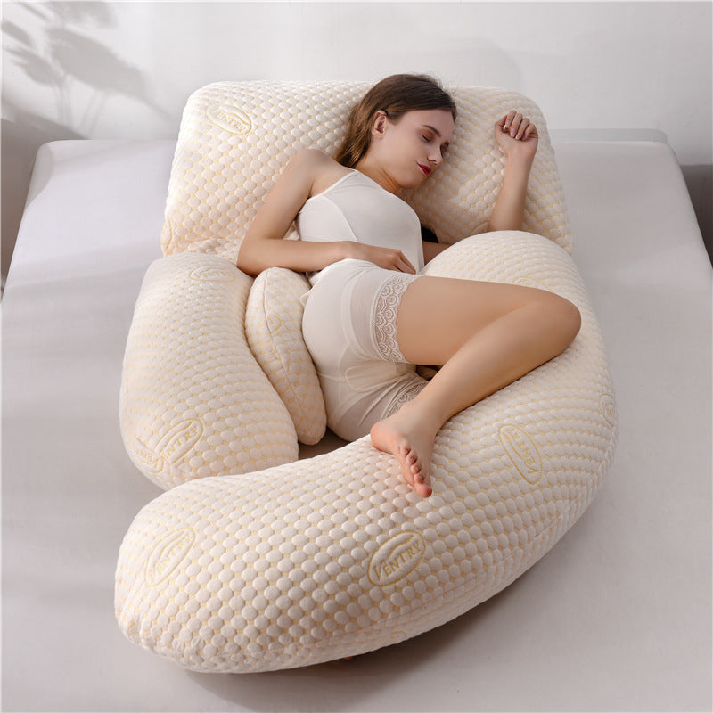 U-shaped pregnancy pillow, real woman