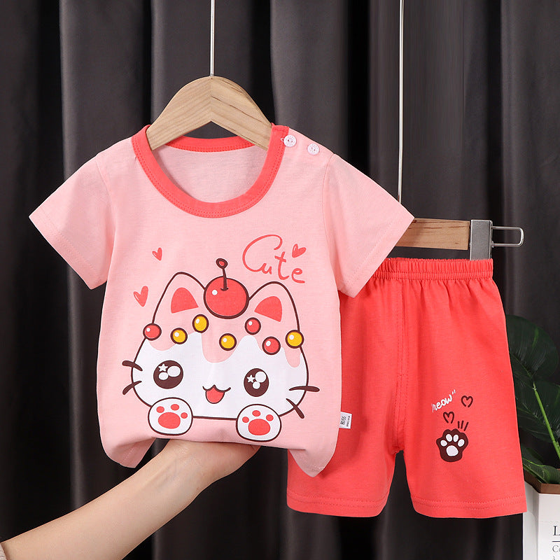 Adorable Kids Suit Set C, smile cat