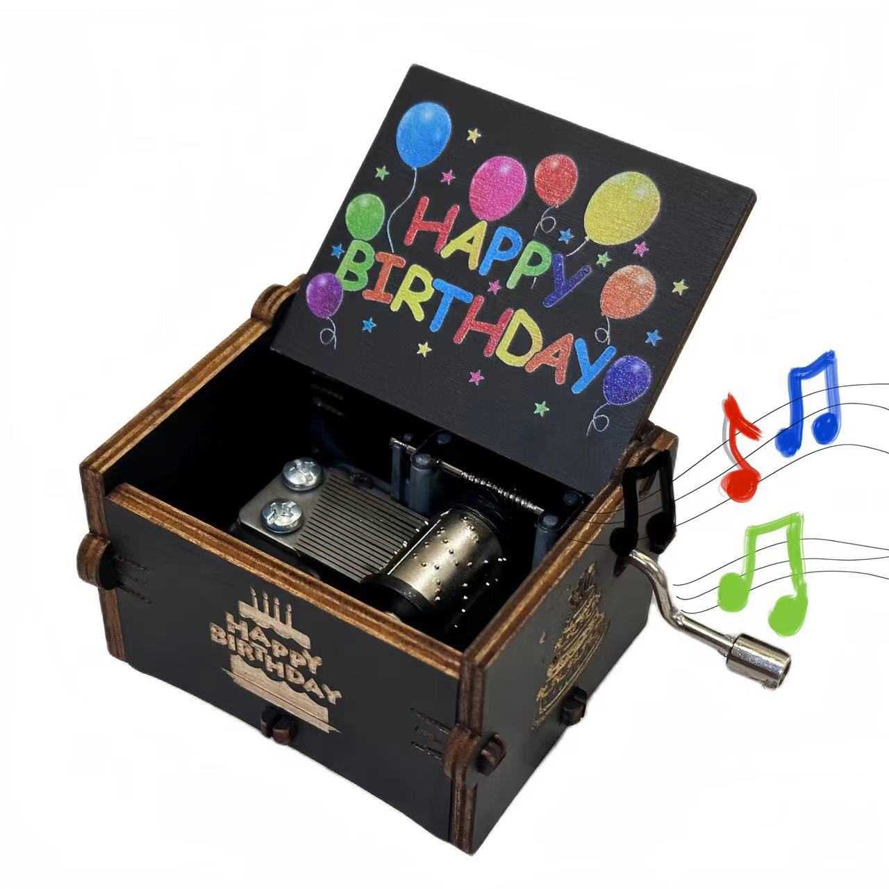 Wooden Happy Birthday Music Box