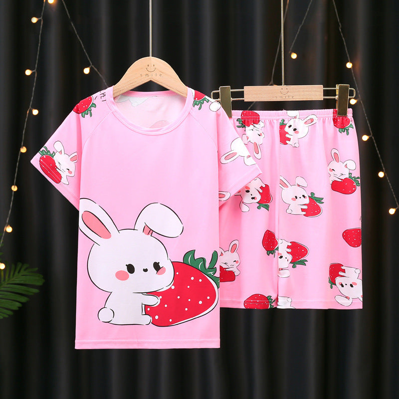 Kids Short Sleeve T-shirt, Pink rabbit