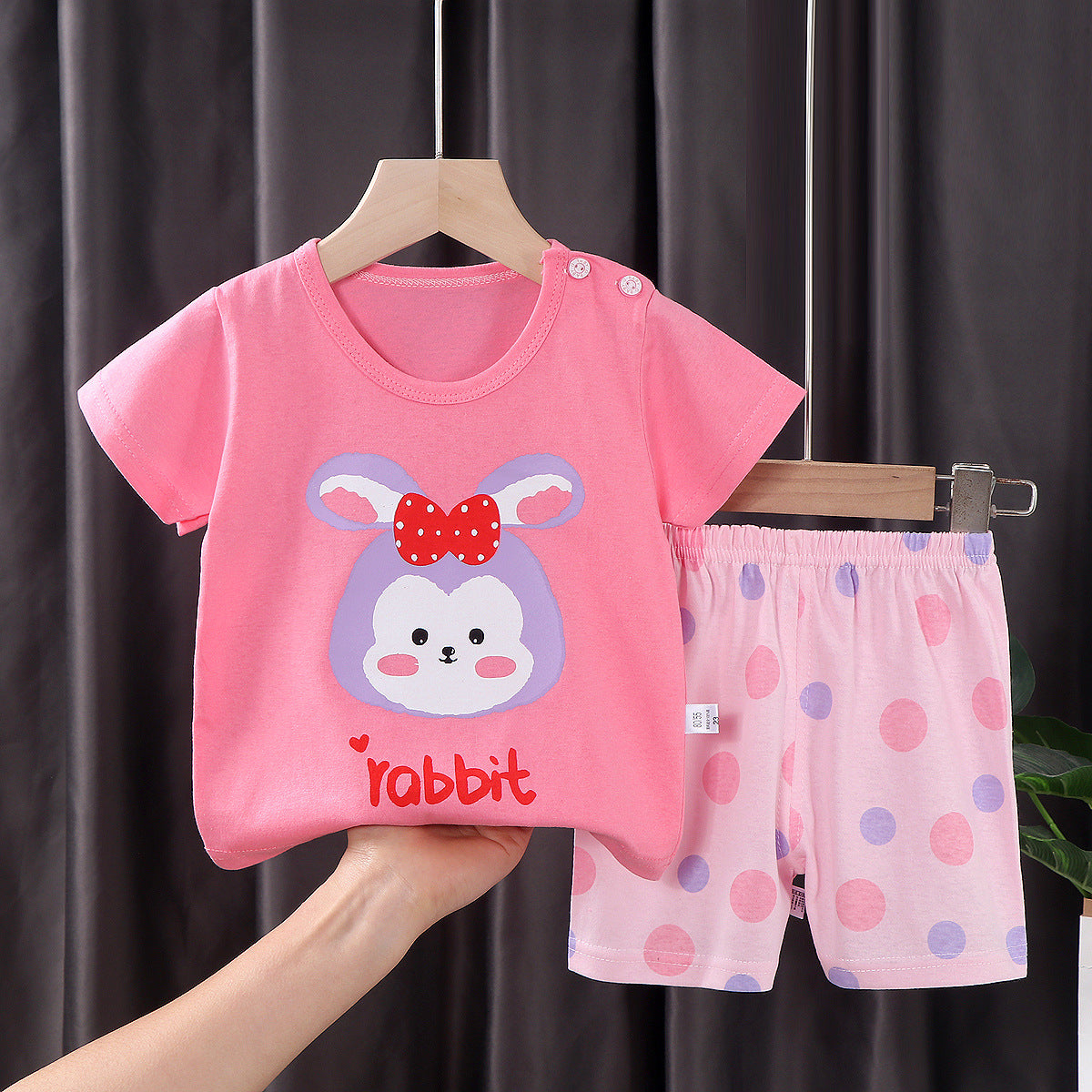 Adorable Kids Suit Set D, pink Rabbit