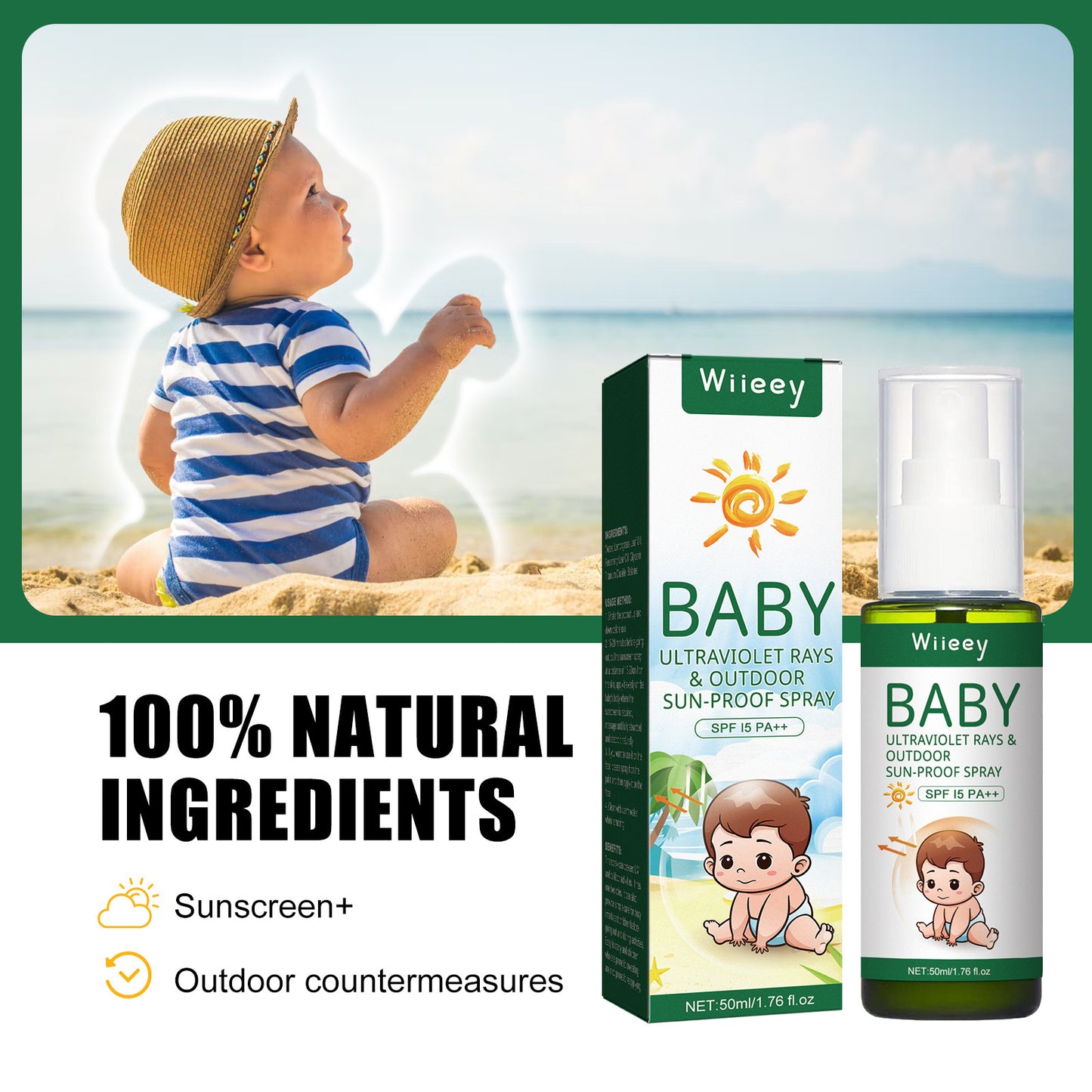 Wiieey Baby Ourdoor Sun-Proof Spray