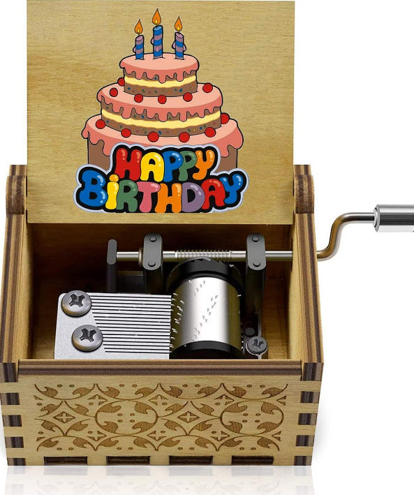 Wooden Happy Birthday Music Box