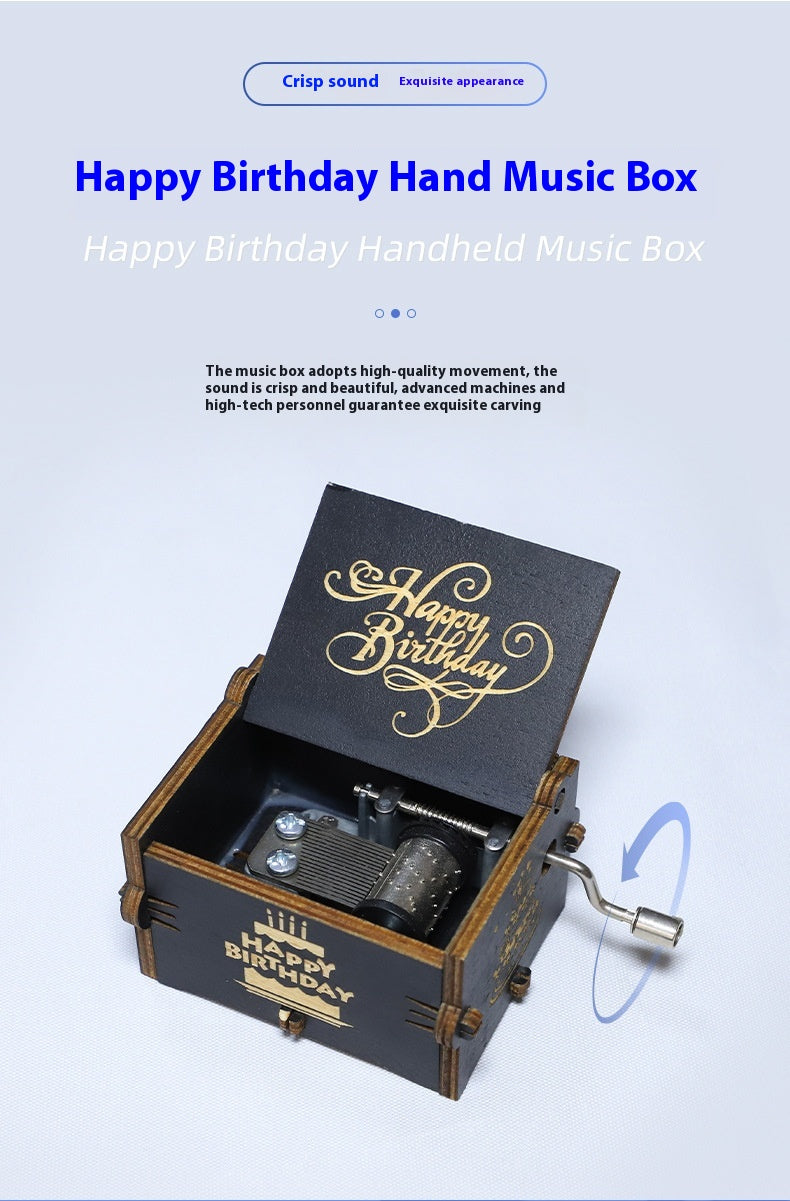 Wooden Happy Birthday Music Box