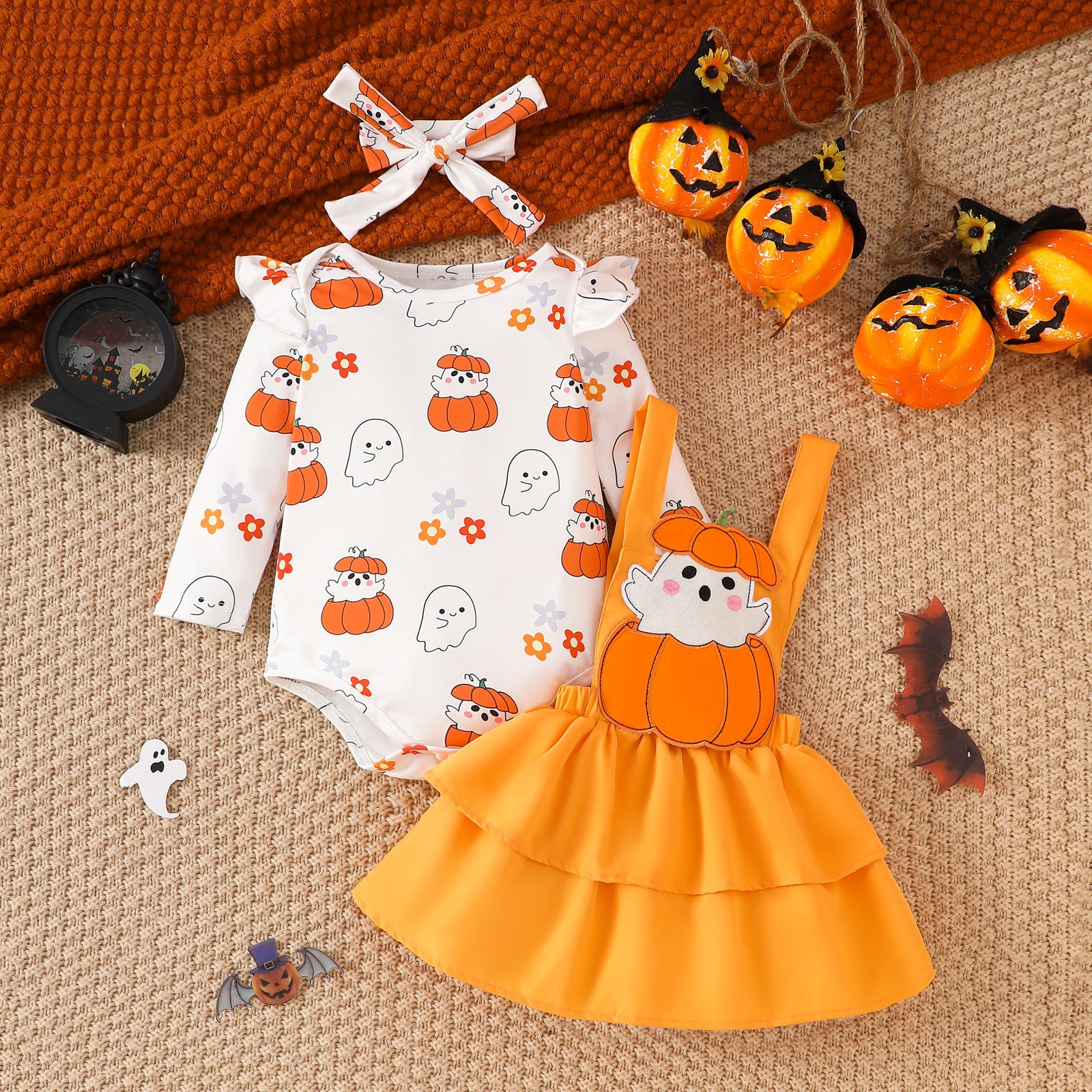 Halloween Skirt, Orange white