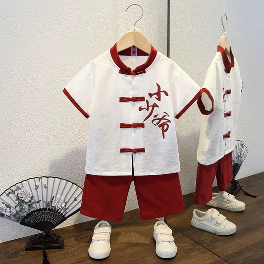 Children Chinese Style Suit, Little Master Red